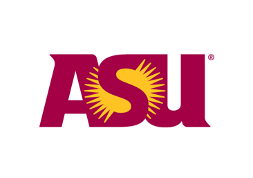A logo for asu with a sun in the middle