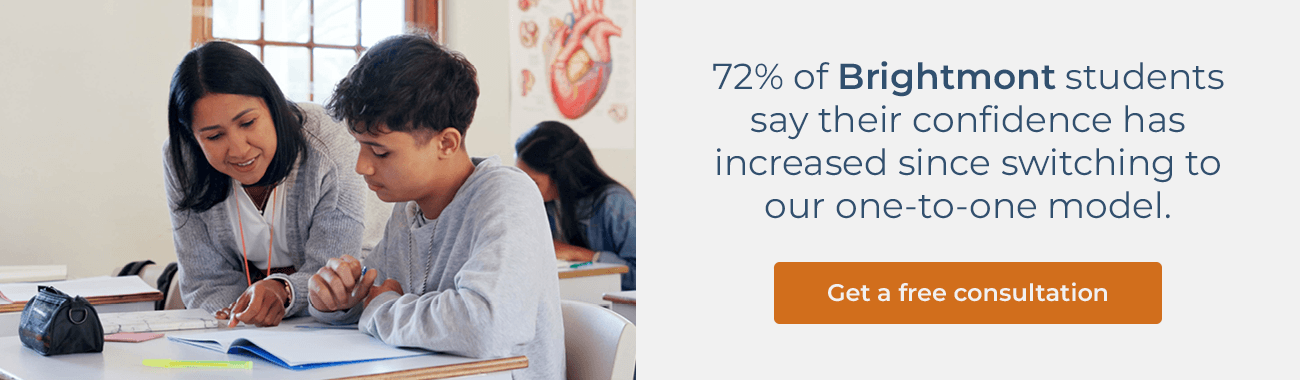 72% of Brightmont students say their confidence has increased since switching to our one-to-one model. Get a free consultation.