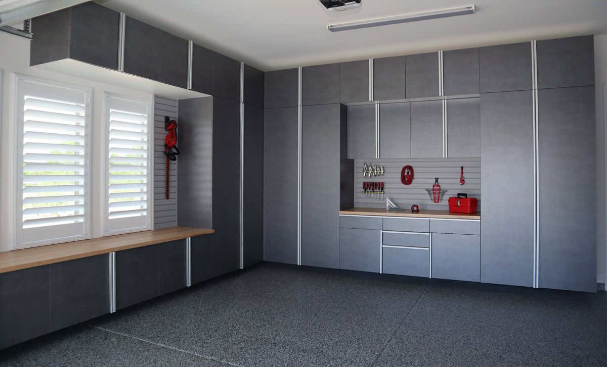 Pewter Garage Cabinet Storage System