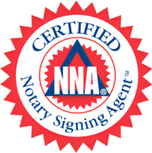 Certified NNA Notary Signing Agent red and white badge logo