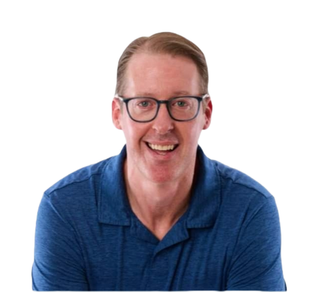 Picture of Shane Karlin smiling in glasses wearing a blue polo shirt against a white background