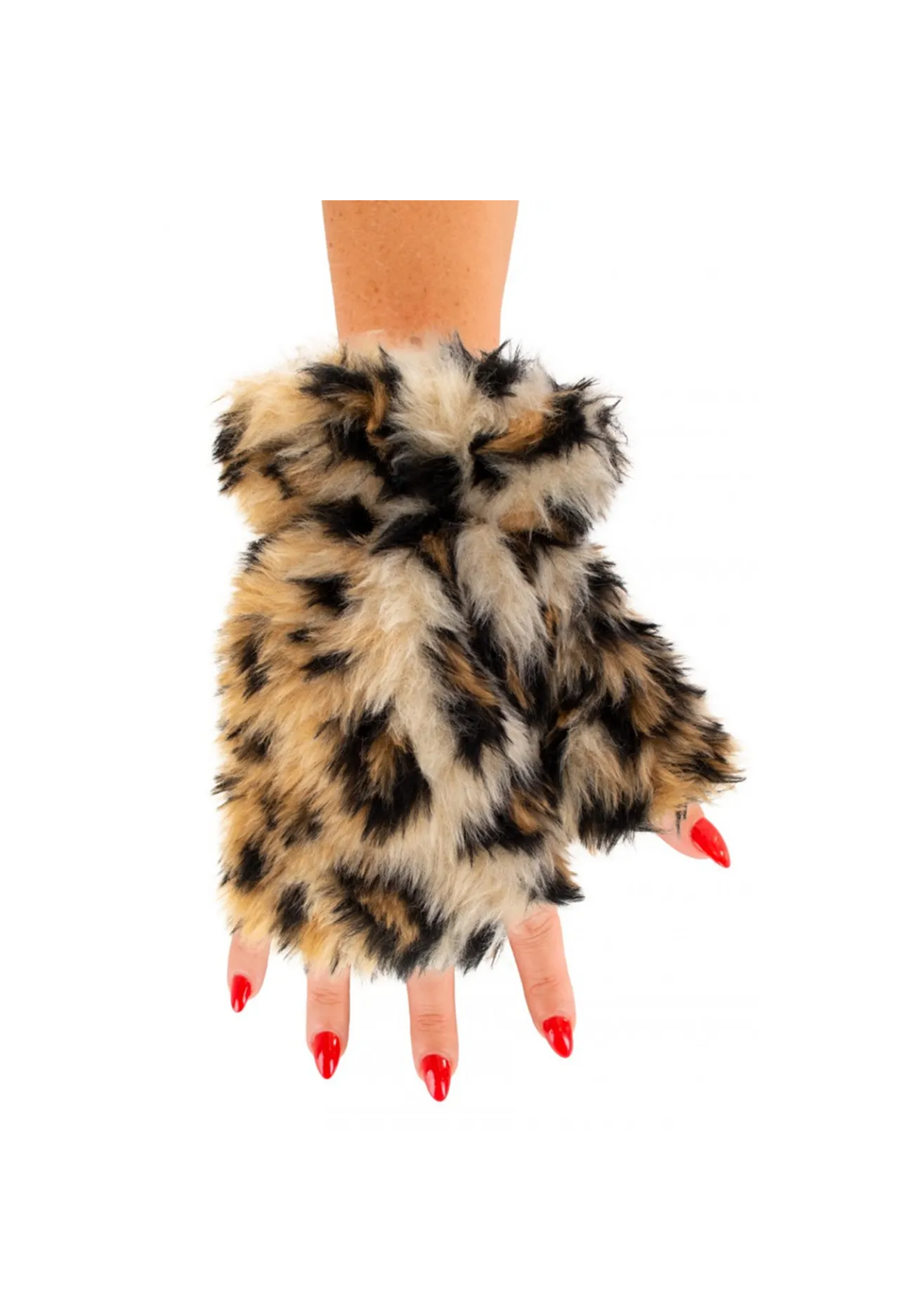 Handschoenen pluche panterprint