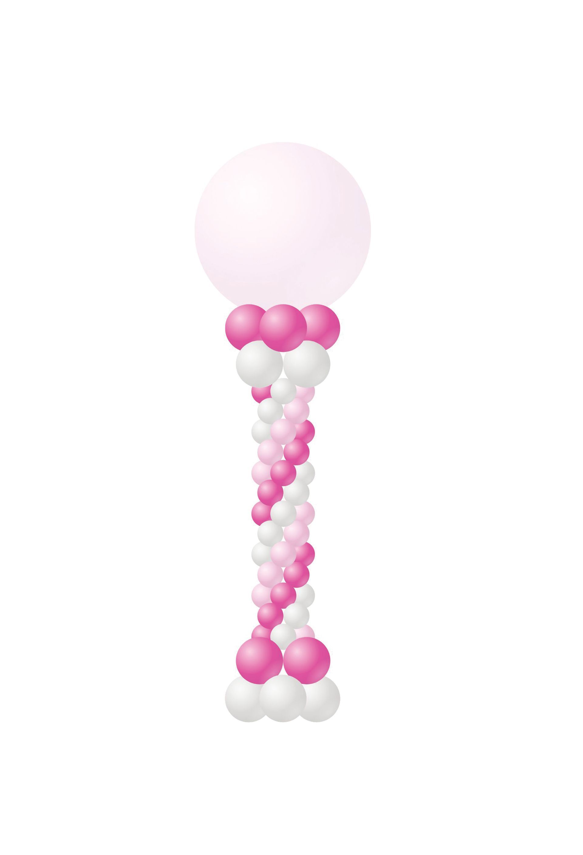 Opzoek naar een ballonpilaar in Den Bosch en omgeving? Feest bij keet maakt verschillende pilaren zoals een pilaar met een gedraaid middenstuk.