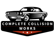 The logo for Complete Collision Works shows a black and white car.