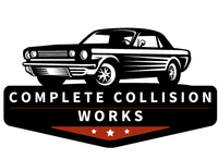The logo for Complete Collision Works shows a black and white car.