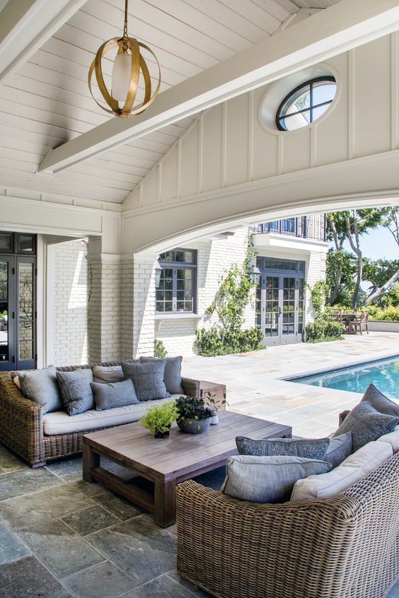 Covered outdoor patio area