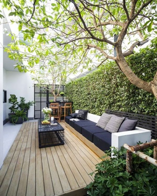 Small outdoor patio with seating