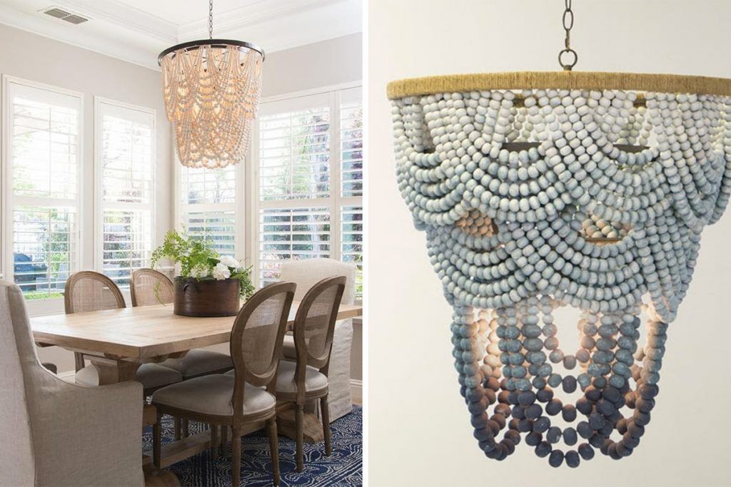Lighting trend - living wood bead chandeliers