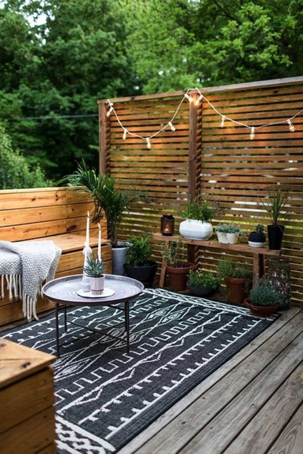 how to refresh your spring patio - outdoor furniture and hanging lights
