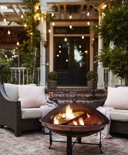 Outdoor seating with fire pit