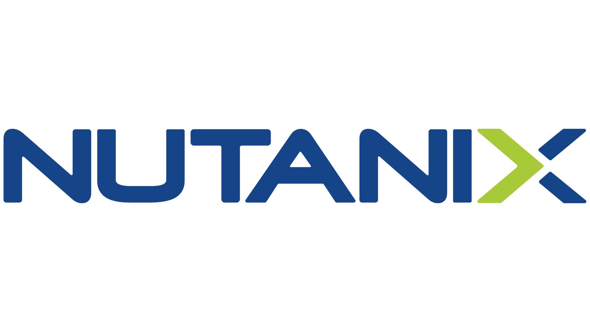 A blue and green logo for nutanix on a white background.