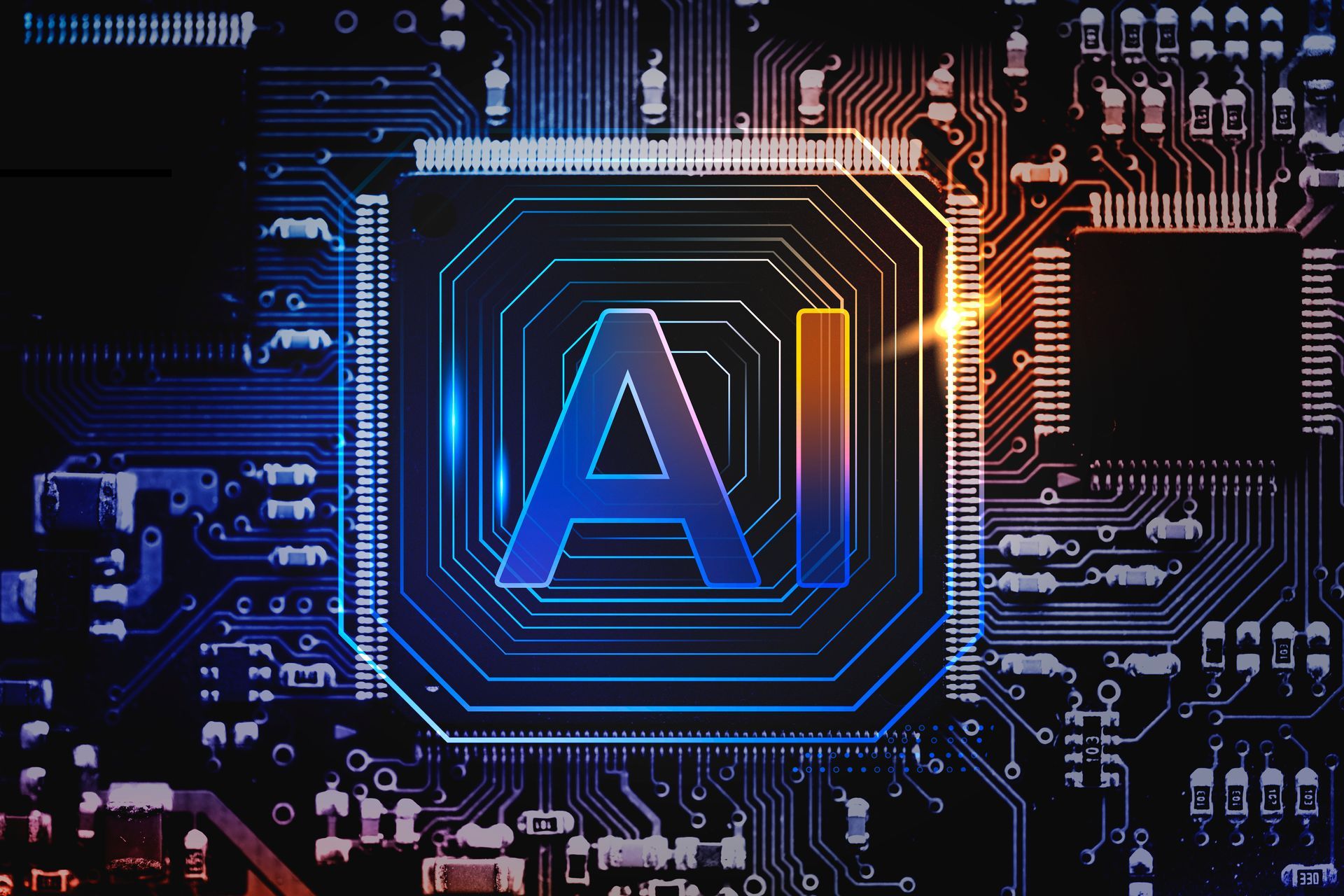 A computer chip with the word ai on it.