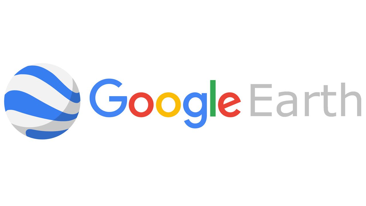 The google earth logo is on a white background.