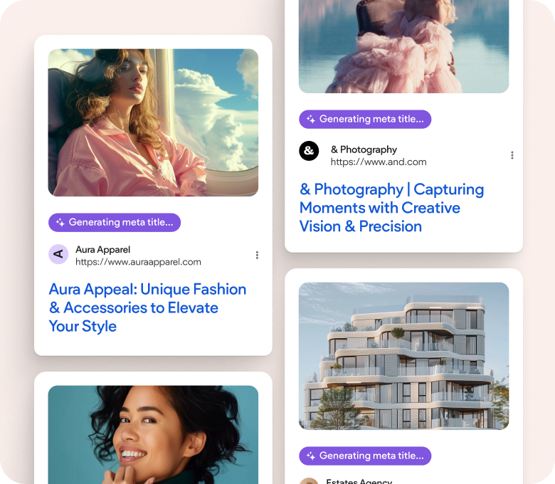 A collage of photos of a woman and a building.