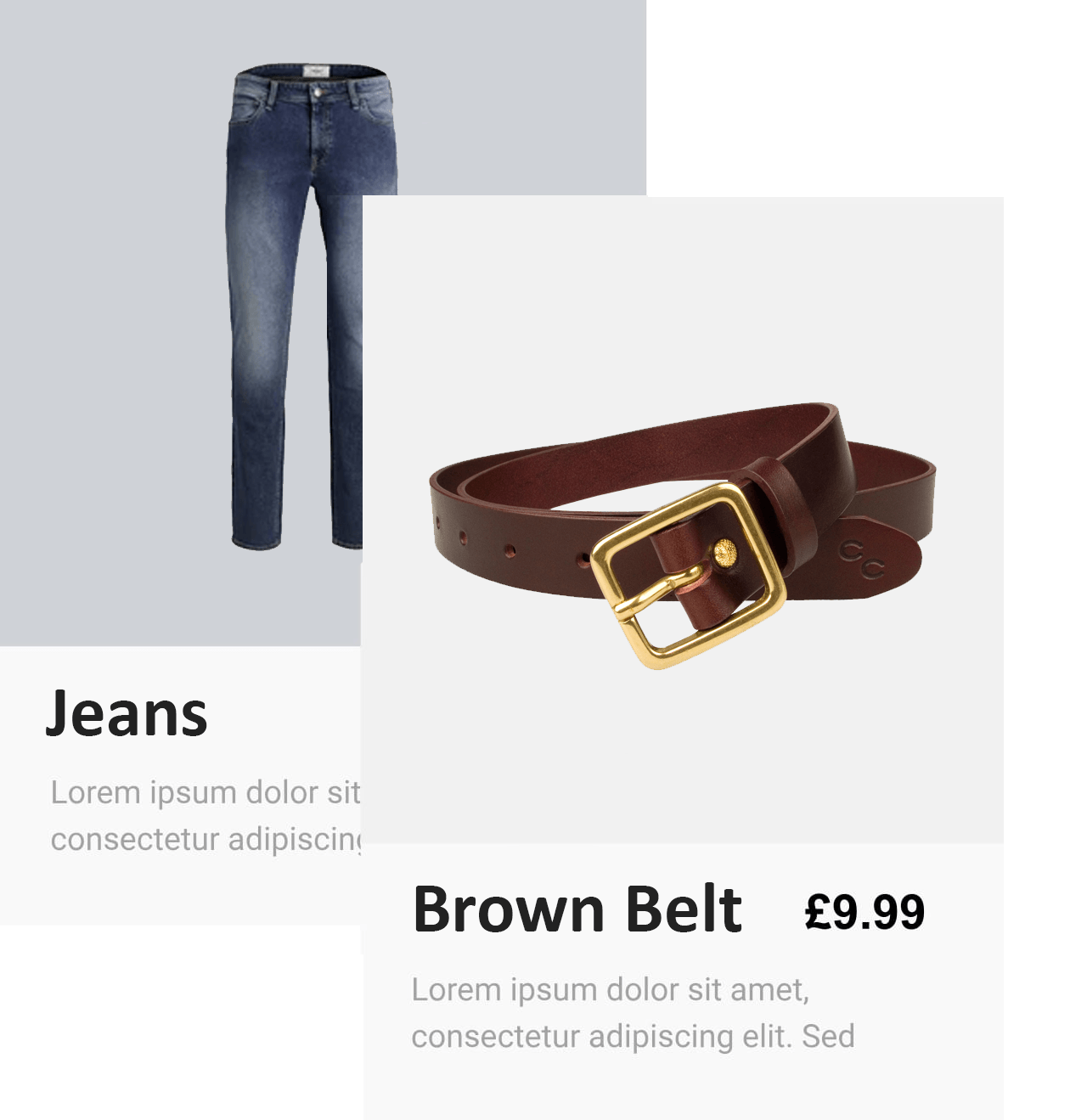 A picture of a pair of jeans and a brown belt