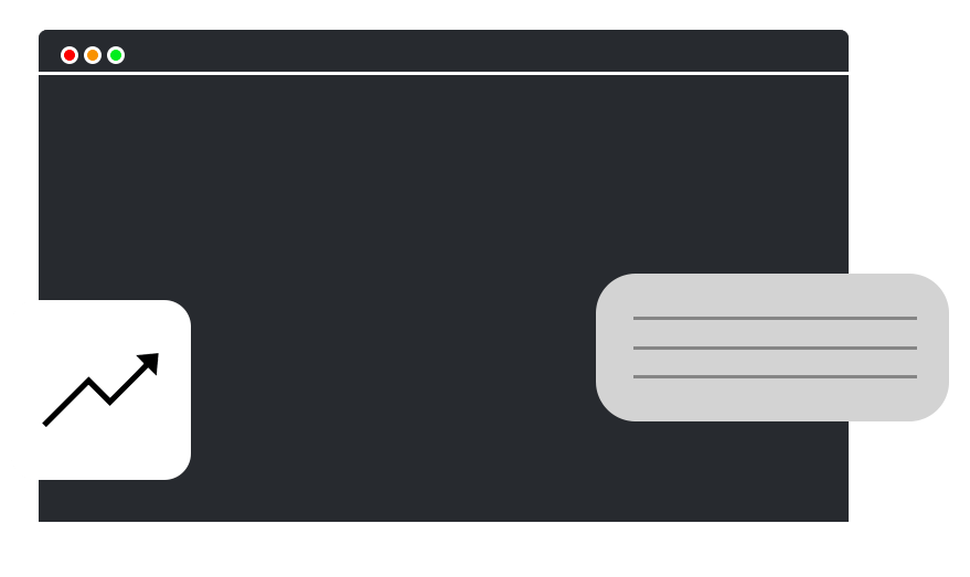 A computer screen with a graph and a message on it.