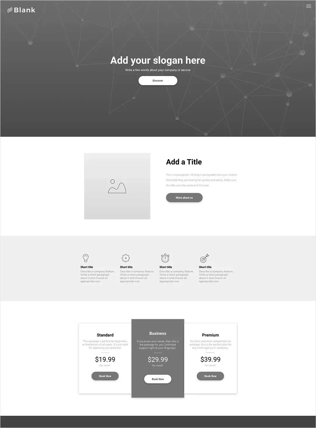 A screenshot of a landing page for a website.