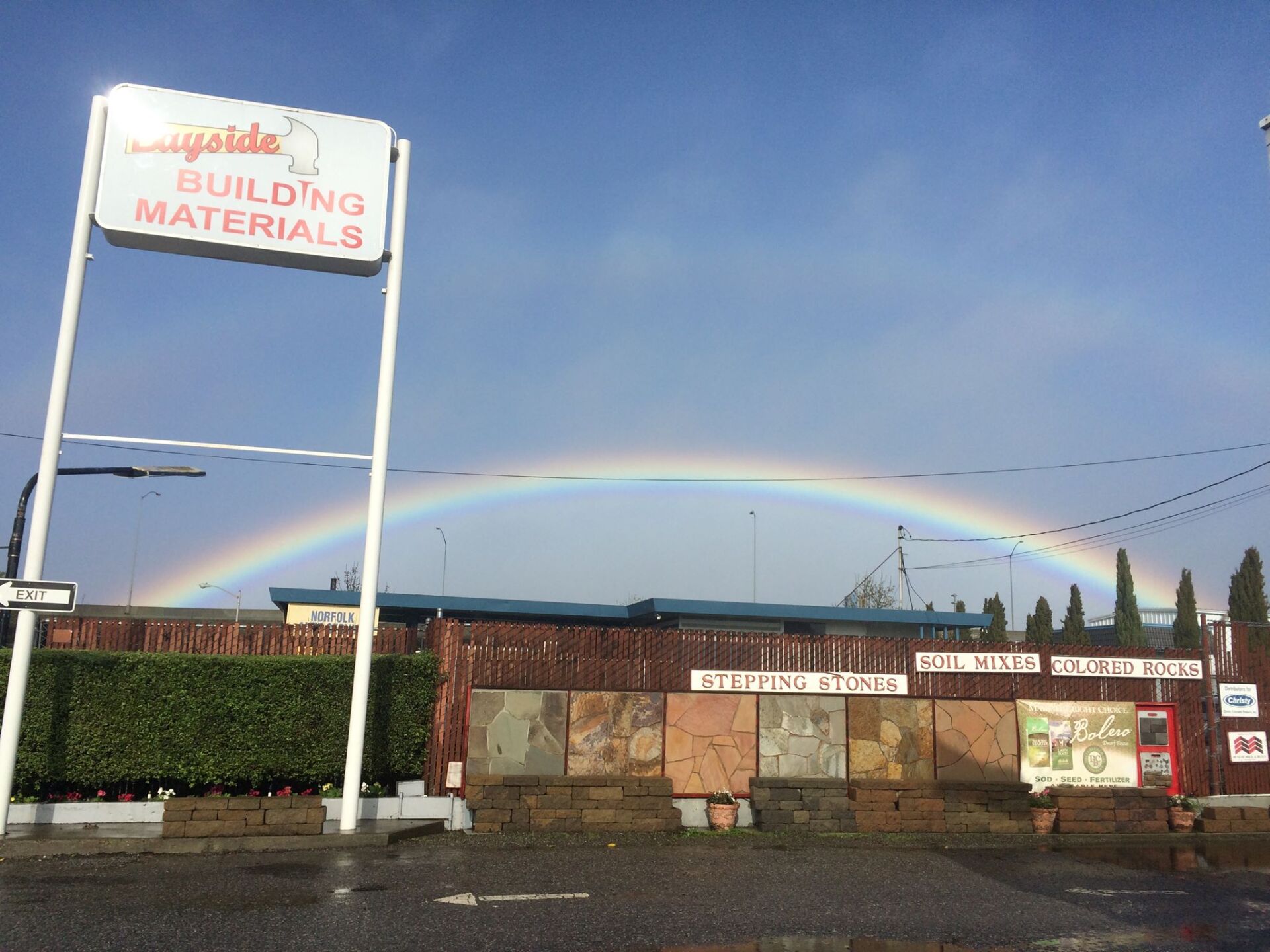 Stepping stones with rainbow above | San Mateo, CA | Bayside Building Materials, Inc.
