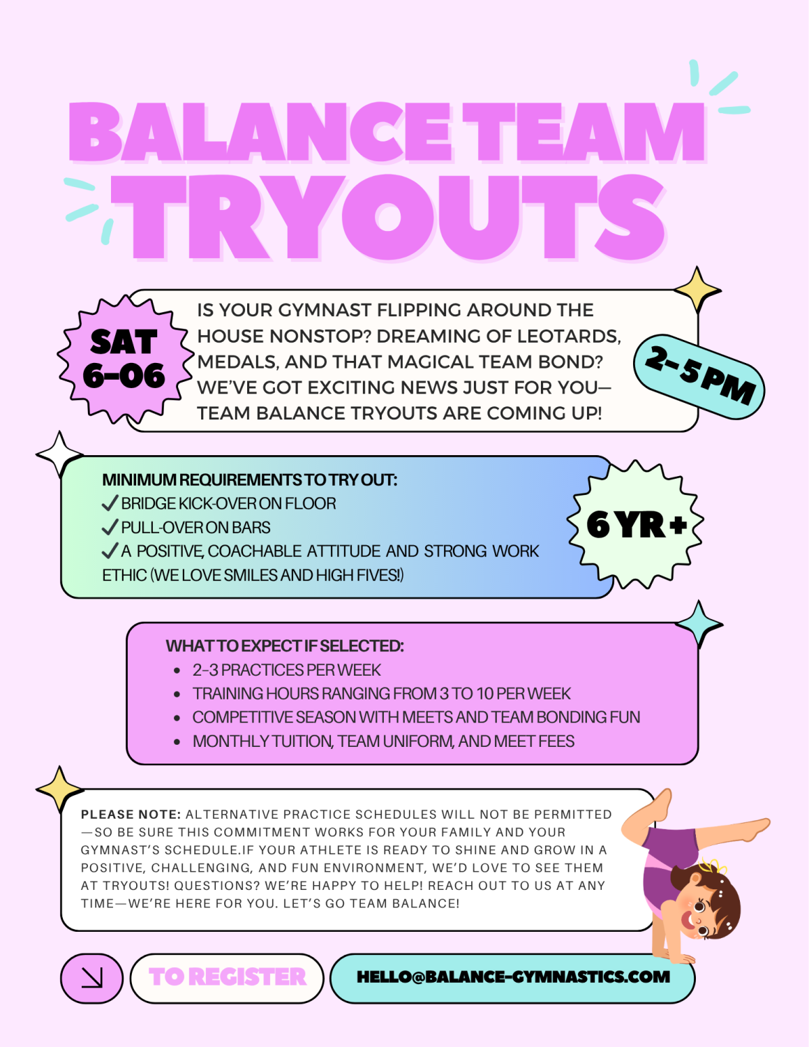 Team tryout flyer - June 6, 2026
