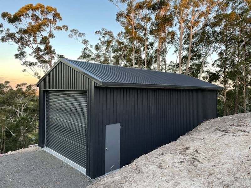 Single Garage Set On Hillside — Shed Kits in Lismore, NSW
