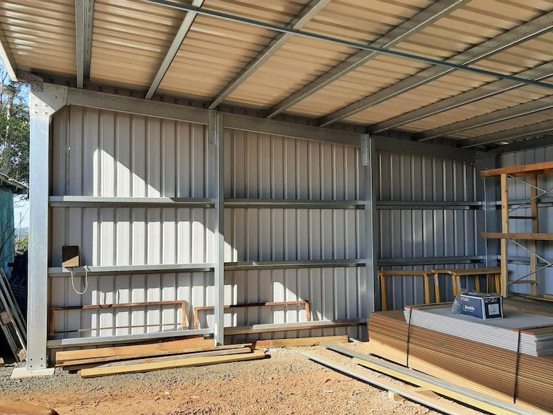 Progress Shot of an Under-construction Shed — Shed Kits in Lismore, NSW