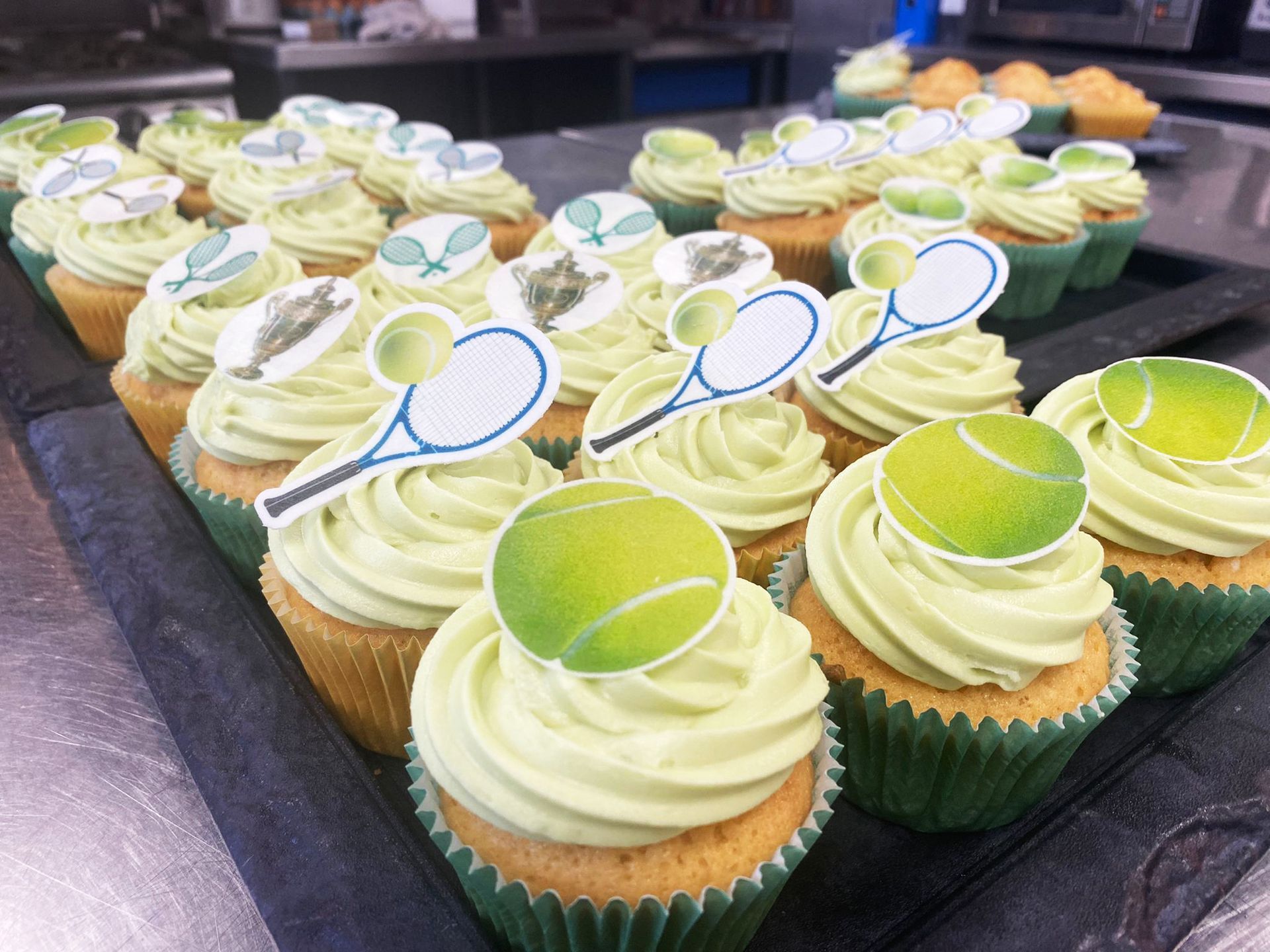 Tennis‑themed cupcakes showing how occasional treats can fit into a balanced, nuanced approach to UP