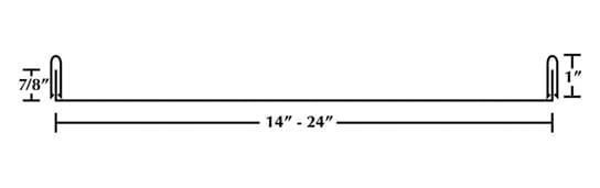 Horizontal dimension line labeled 14