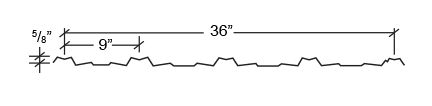 Dimension line drawing showing 9