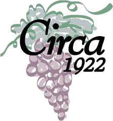 CIRCA 1922 over a purple grape cluster with green vine leaves and tendrils