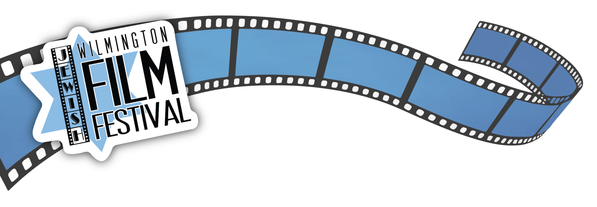 Blue filmstrip logo with a white badge reading “Film Festival” on a white background