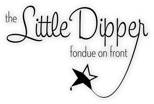 Logo reading “the Little Dipper” with “fondue on front” and a black spoon-shaped star graphic