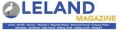 Leland Magazine logo with blue bird icon and navigation links on a white background