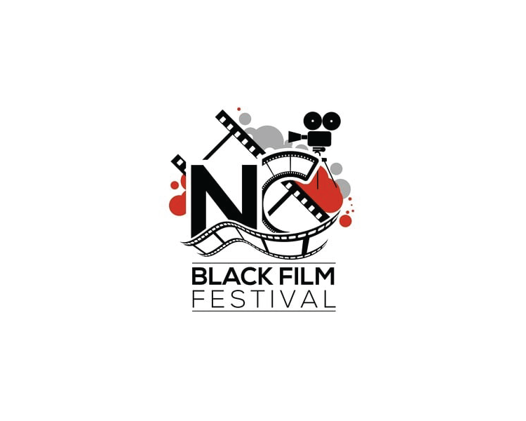 NO Black Film Festival logo with film reel, camera icon, and red accents
