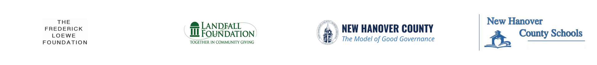Row of organizational logos on a white banner, including a green tree logo and blue text logos.