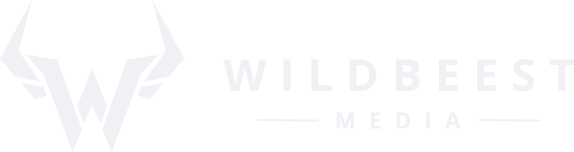 White Wildbeest Media logo with a stylized animal head icon on a light background