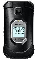 A verizon flip phone shows the time as 1:00 pm