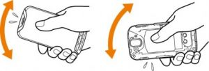 A black and white drawing of a hand shaking another hand.