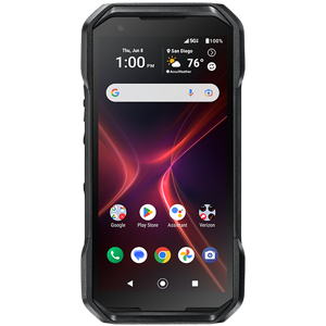 A cell phone with the time of 1:00 on it