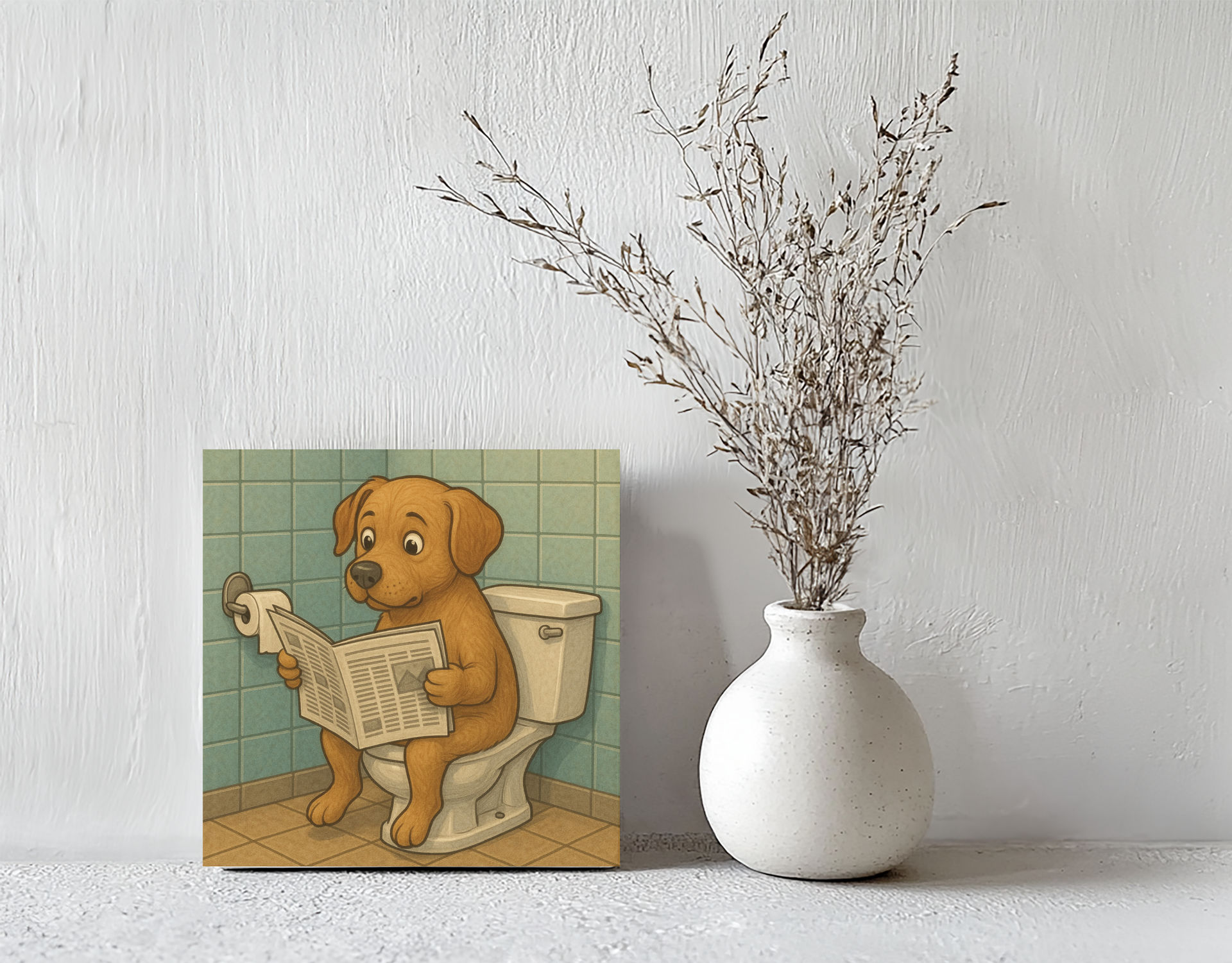 Tegeltje hond steen