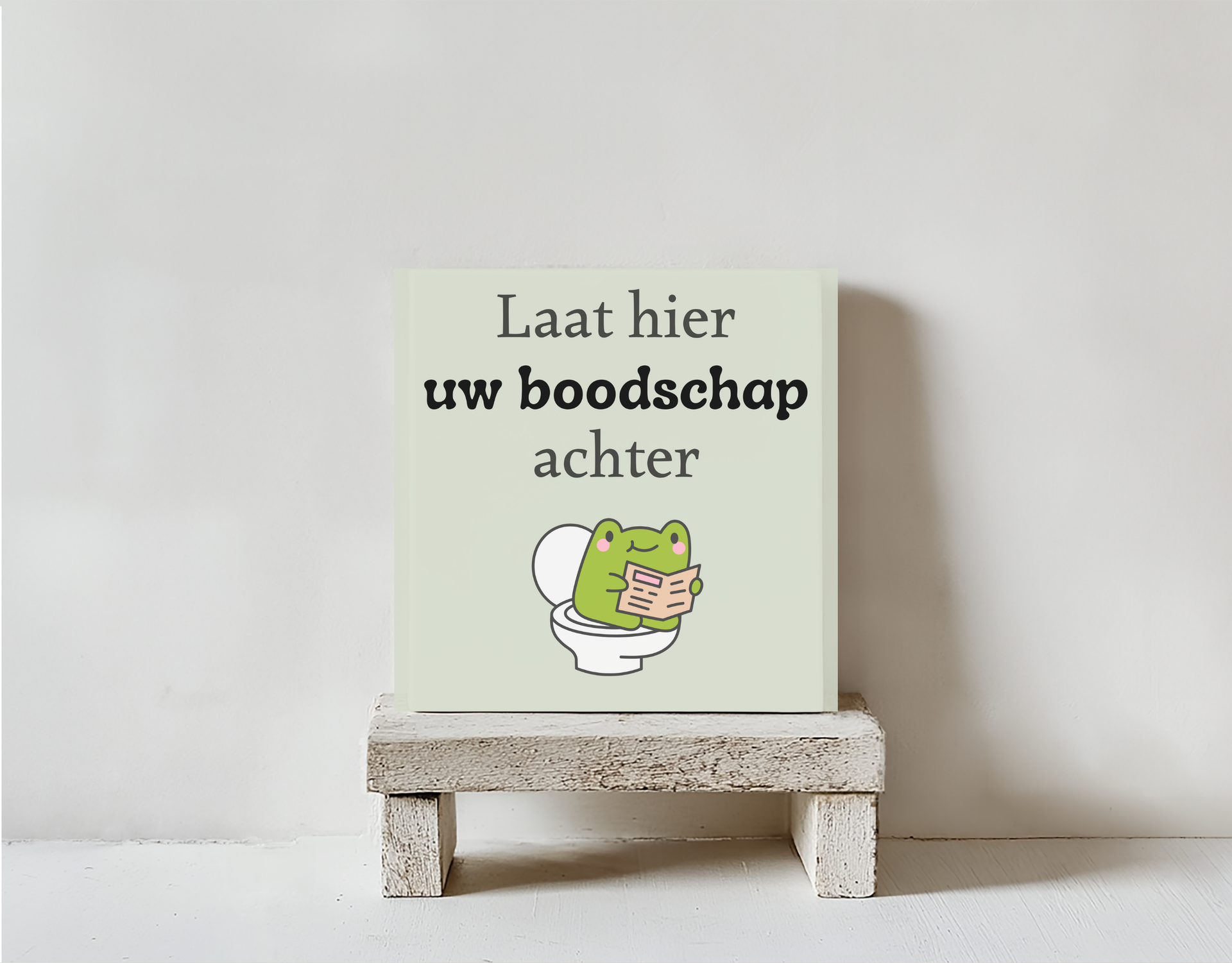 Tegeltje kikker boodschap steen