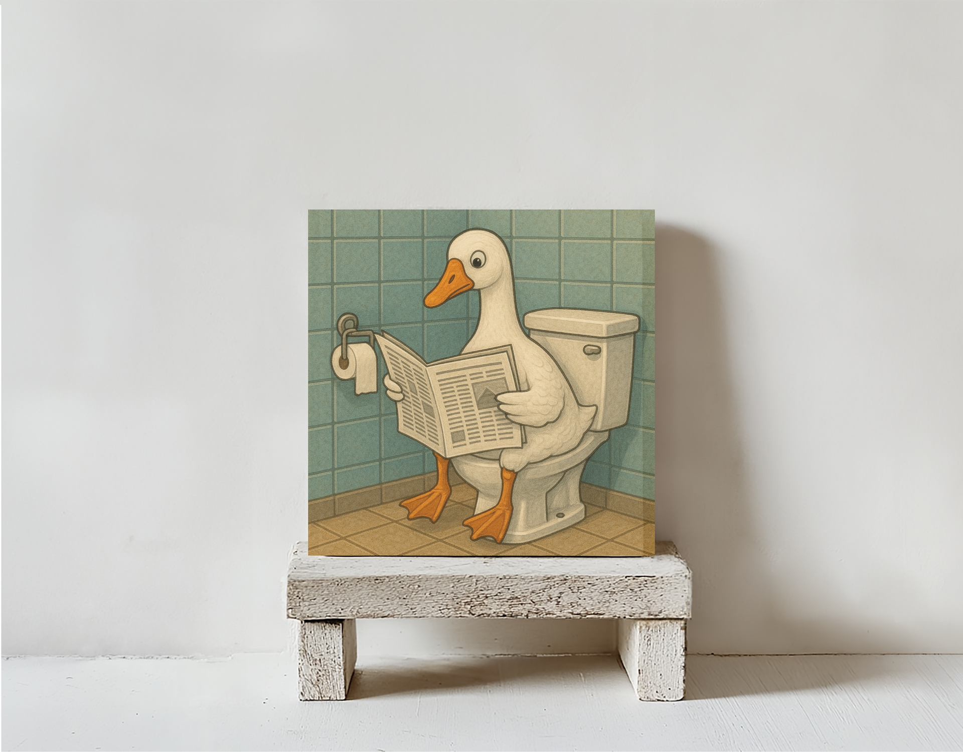 Tegeltje gans steen