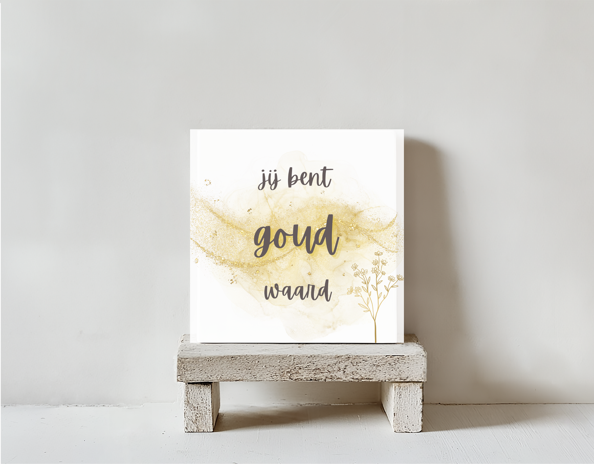 Tegeltje goud steen