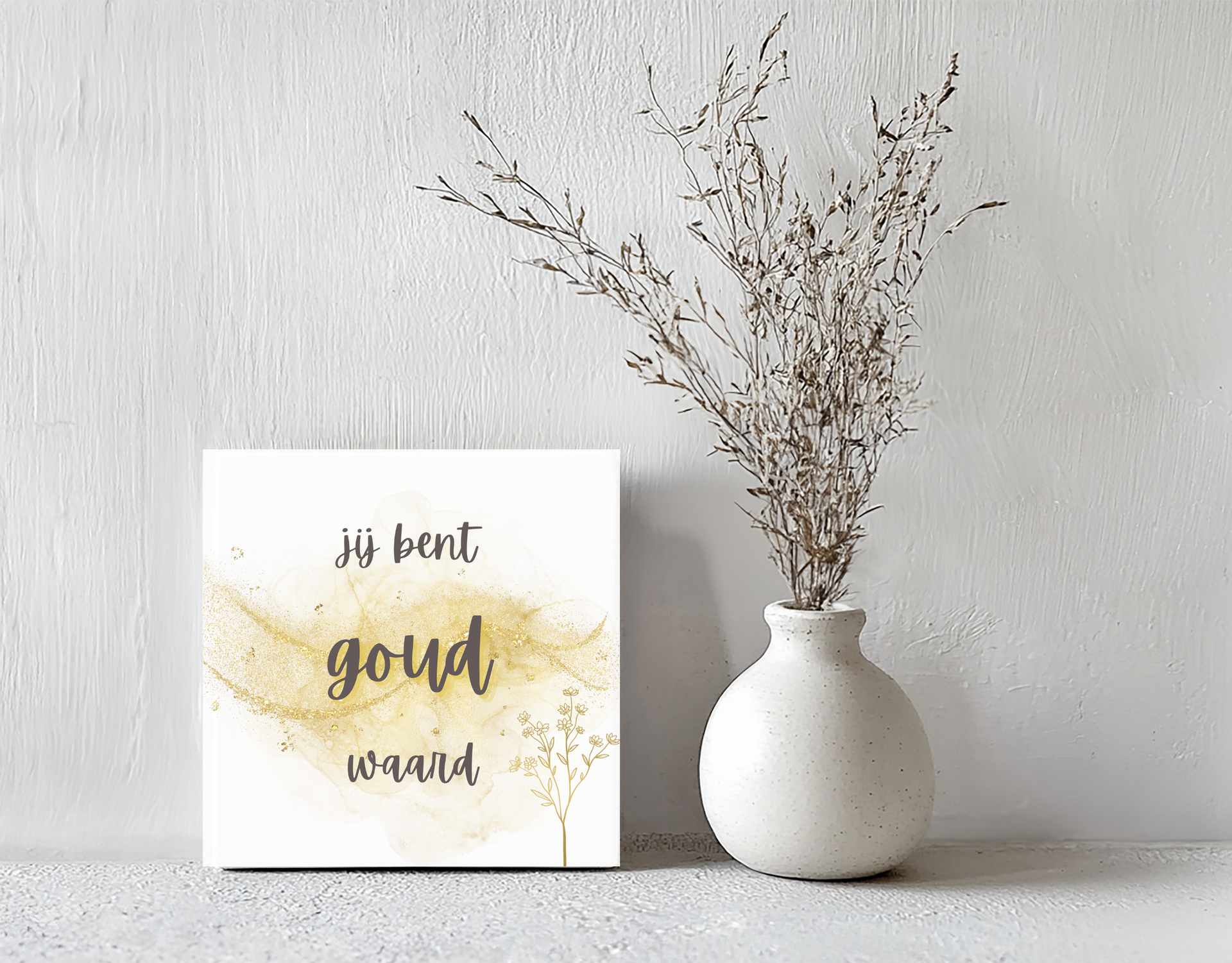 Tegeltje goud steen