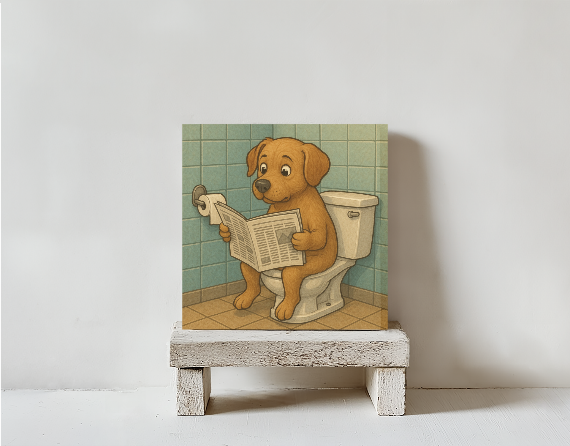 Tegeltje hond steen