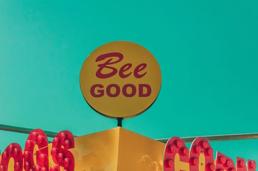 a diner-like sign that reads