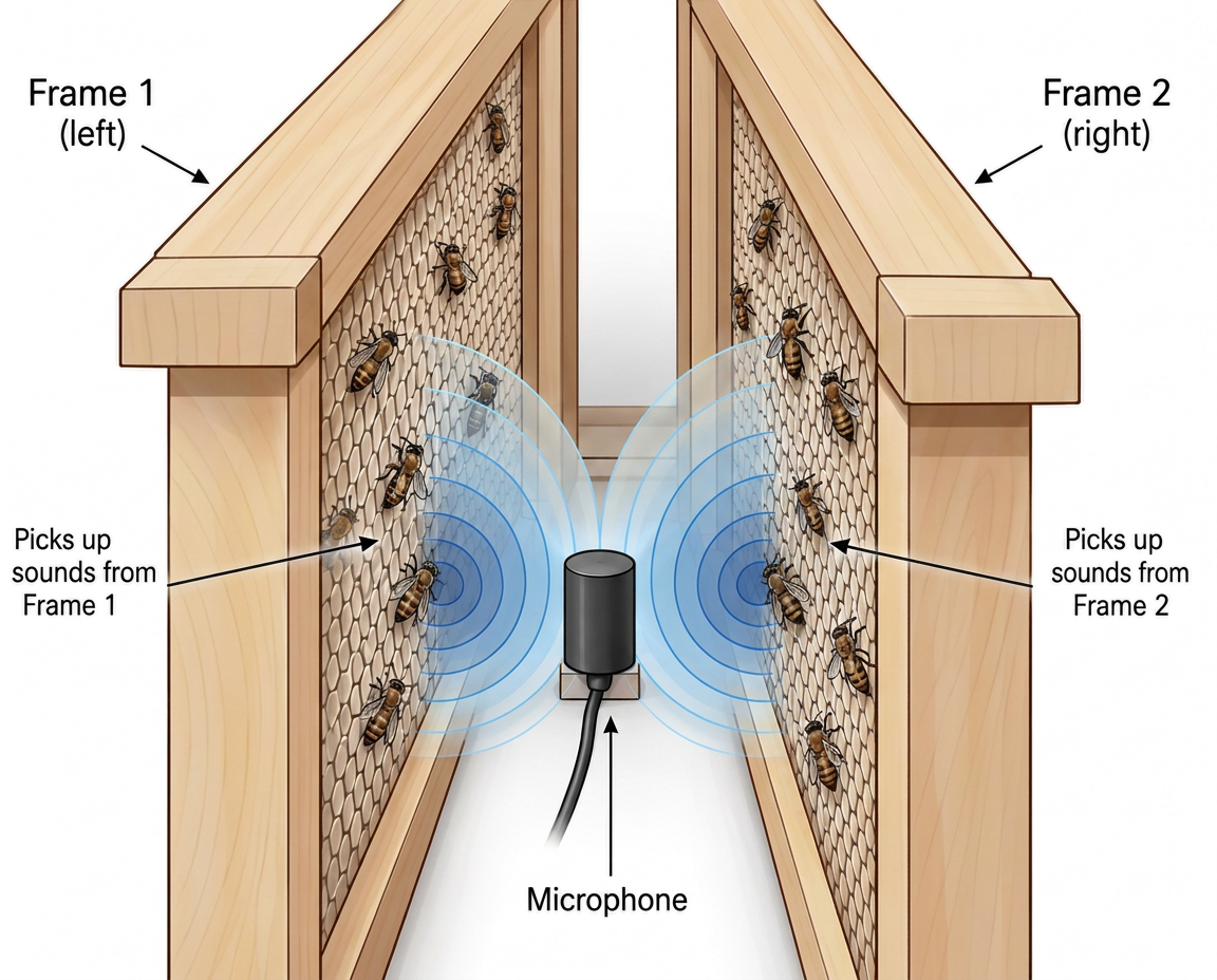 image of mic placed between two frames