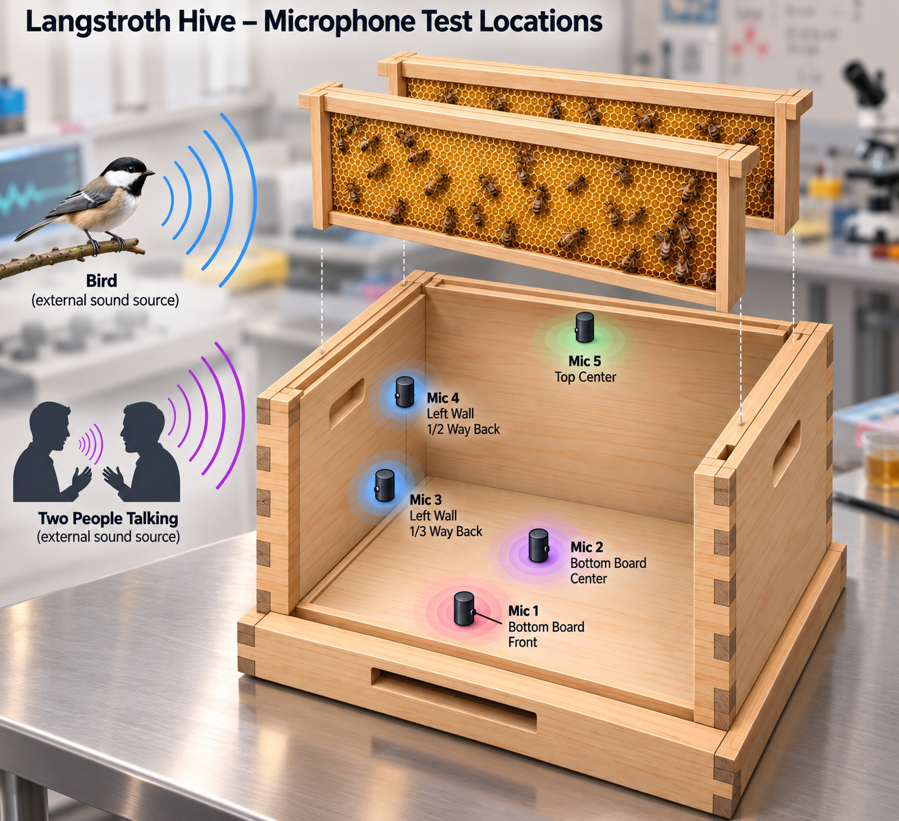 hive box with mic placement
