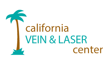 California Vein & Laser Center logo with turquoise palm tree and text on white background