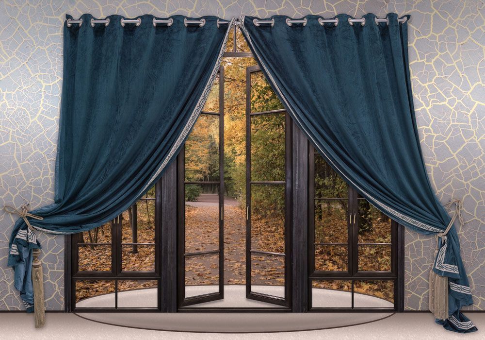 Blue Velvet Curtains — Window Furnishing Services in Byron Bay, NSW