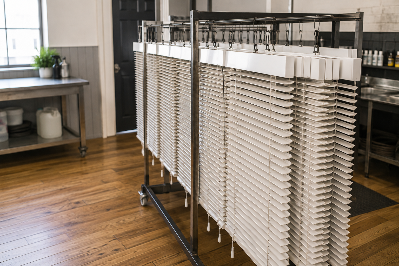 Blinds Hanging in Workshop — Blind Cleaning in Tweed Heads, NSW